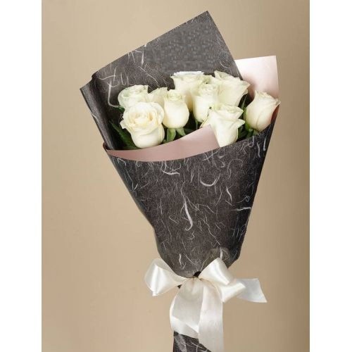 Купить на заказ Букет из 9 белых роз с доставкой в Шахтинске