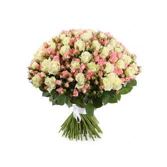 Букет из 101 белой розы (микс)